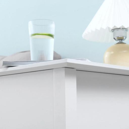 Mesa Auxiliar con Tapa Abatible Estante y Orificio para Cables para Salón Cama Dormitorio 60,5x32,5x70 cm Blanco [2]