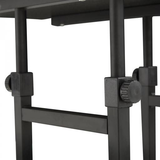 Mesa Auxiliar con Ruedas 80x40 cm Mesa para Sofá en Forma de C con Altura Ajustable 3 Niveles de 72-82 cm Marco de Metal para Salón Cocina Negro [6]