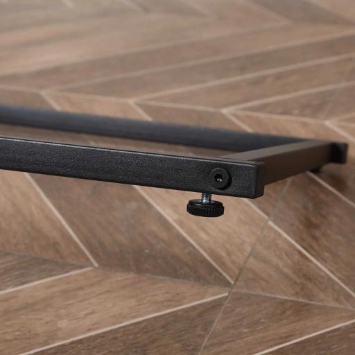 Mesa Auxiliar para Sofá y Cama Mesita Auxiliar Pequeña en Forma de C con Bolsillo de Almacenaje Estilo Industrial para Salón 53x35x64,5 cm Marrón Rústico [7]