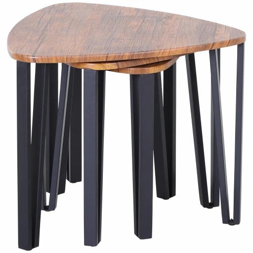 3 Mesitas de Café Mesa de Centro Minimalista Patas de Acero con Funda de Plástico Mesa Nido para Salón Sofá 56x54.2x45.4cm [5]