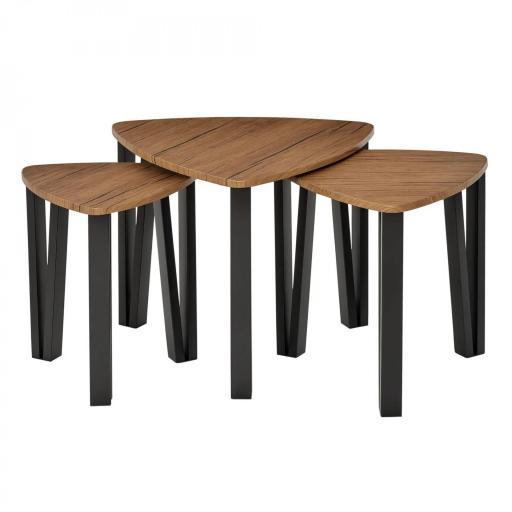  3 Mesitas de Café Mesa de Centro Minimalista Patas de Acero con Funda de Plástico Mesa Nido para Salón Sofá 56x54.2x45.4cm [8]