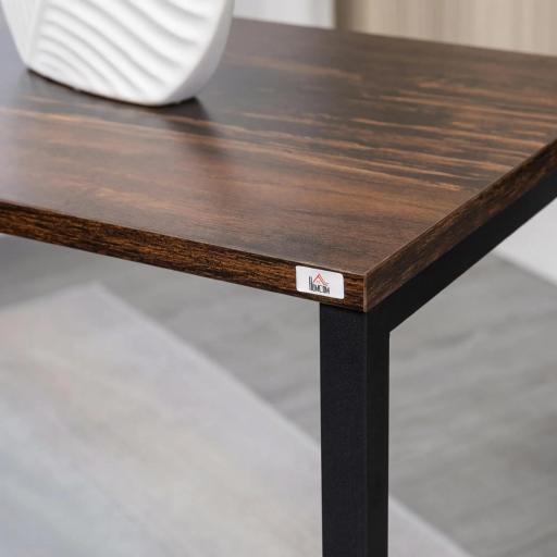 Juego de 3 Mesas Auxiliares de Estilo Industrial en Forma de C 45x30x60cm 40x28x56cm y 34x25x50cm Marrón Rústico [2]