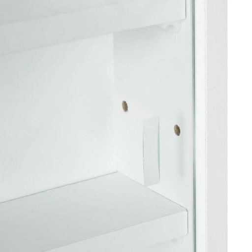 Vitrina Expositora Vitrina de Pared con Estantes Ajustables y 2 Puertas Correderas de Vidrio para Colecciones Perfumes Figuras de Decoración 80x9,5x60 cm Blanco [9]