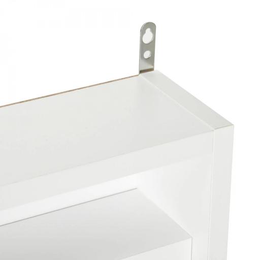 Vitrina Expositora Vitrina de Pared con Estantes Ajustables y 2 Puertas Correderas de Vidrio para Colecciones Perfumes Figuras de Decoración 80x9,5x60 cm Blanco [8]