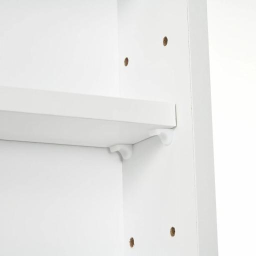 Vitrina Expositora Vitrina de Pared con Estantes Ajustables y 2 Puertas Correderas de Vidrio para Colecciones Perfumes Figuras de Decoración 80x9,5x60 cm Blanco [3]