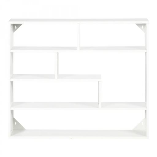 Estantería de Pared Balda Flotante con 7 Compartimientos Abiertos Estilo Moderno 94x19,5x80 cm Blanco [6]