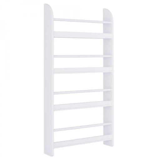 Estantería de Pared de Libros con 4 Estantes Librería Infantil para Hogar Oficina Carga 30kg 59x12x113cm Blanco [3]