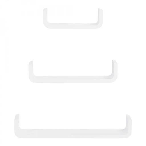 Set de 3 Estanterías Flotantes 60/45/30x15x10 cm Estantes de Pared de Madera Almacenamiento de Libros Fotos Decoración para Salón Pasillo Habitación Blanco [7]