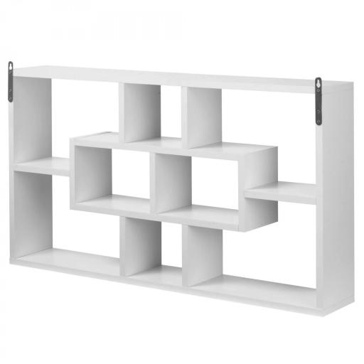 Estante de Pared Decorativo Juego de 8 Estantes Estantería para Libro CDs Baldas Flotantes Cubos Modernos 85x14.5x47.5cm carga 20kg Madera [7]
