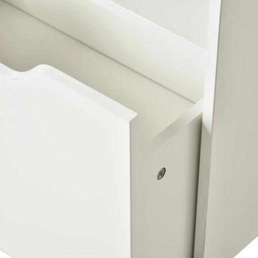 Estantería Infantil de Madera con 3 Compartimentos 2 Cubos y Cajón Móvil con 4 Ruedas 60x29,9x90 cm Blanco [3]
