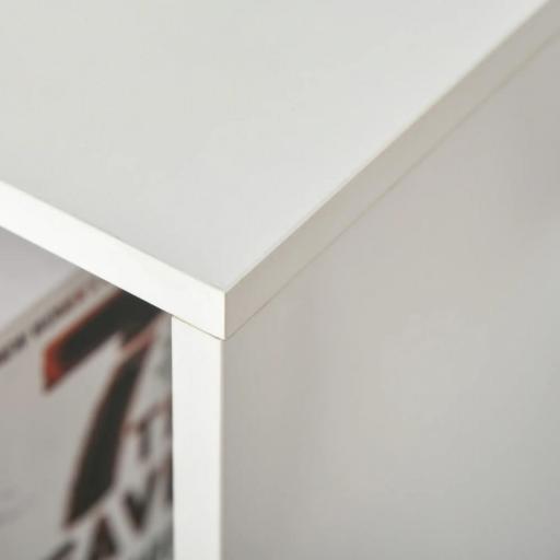 Estantería para Libros Estantes de Madera de 3 Niveles con 6 Cubos de Almacenaje para Sala de Estar Dormitorio Oficina 65,5x30x97,5 cm Blanco [6]