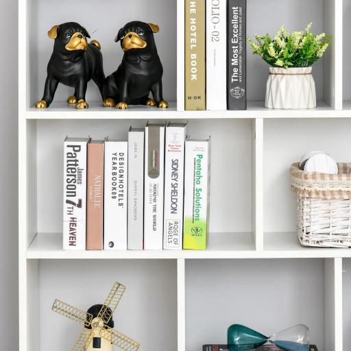 Estantería Librería con 8 Compartimentos Estantería de Exposición Moderno para Sala de Estar 97,5x30x100 cm Blanco [3]