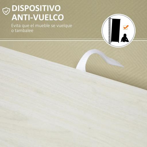 Armario de Salón con 4 Cajones 1 Puerta y Estante Interior Mueble de Almacenaje Multiusos 54x29x83 cm Blanco [4]