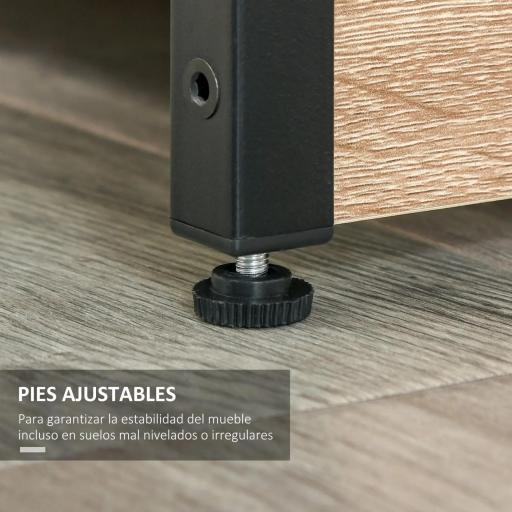 Estantería para Libros con Múltiples Estantes Abiertos y Doble Puerta Librería con Marco de Metal 80x35x97 cm Natural [4]