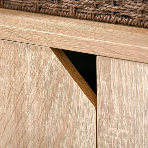 Estantería para Libros con Múltiples Estantes Abiertos y Doble Puerta Librería con Marco de Metal 80x35x97 cm Natural [7]