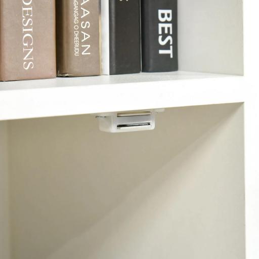 Estantería para Libros con 3 Estantes Abiertos Cajón Librería Moderno para Almacenamiento Juguetes 40x30x129,5 cm Blanco [7]