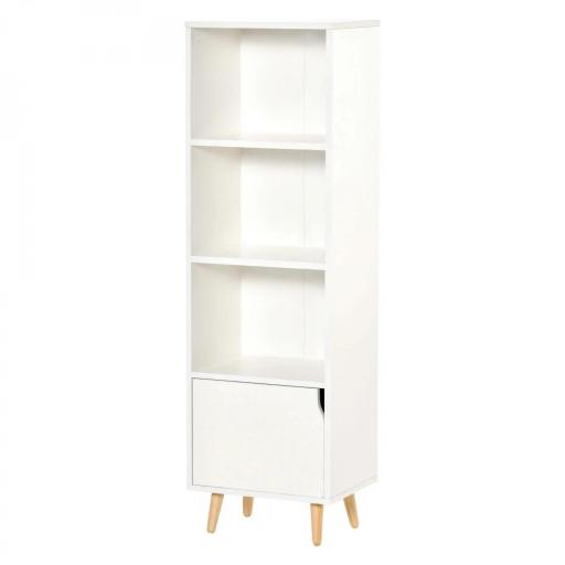 Estantería para Libros con 3 Estantes Abiertos Cajón Librería Moderno para Almacenamiento Juguetes 40x30x129,5 cm Blanco [8]