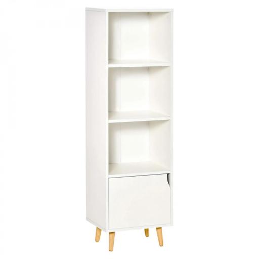 Estantería para Libros con 3 Estantes Abiertos Cajón Librería Moderno para Almacenamiento Juguetes 40x30x129,5 cm Blanco [10]
