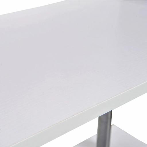 Librería en Forma S Estantería para Libros de 4 Niveles Mueble Estantería para Salón Oficina Estudio 80x30x145 cm Blanco [6]