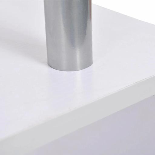 Librería en Forma S Estantería para Libros de 4 Niveles Mueble Estantería para Salón Oficina Estudio 80x30x145 cm Blanco [7]