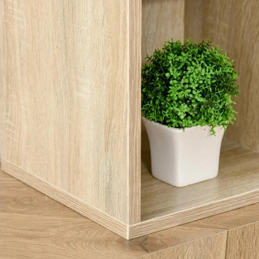 Estantería Librería de Madera Armario de Libros con 7 Compartimentos para Plantas Archivos 50x24x106 cm Roble [7]