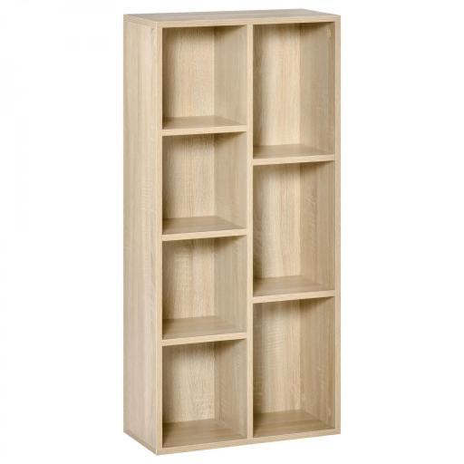 Estantería Librería de Madera Armario de Libros con 7 Compartimentos para Plantas Archivos 50x24x106 cm Roble [8]