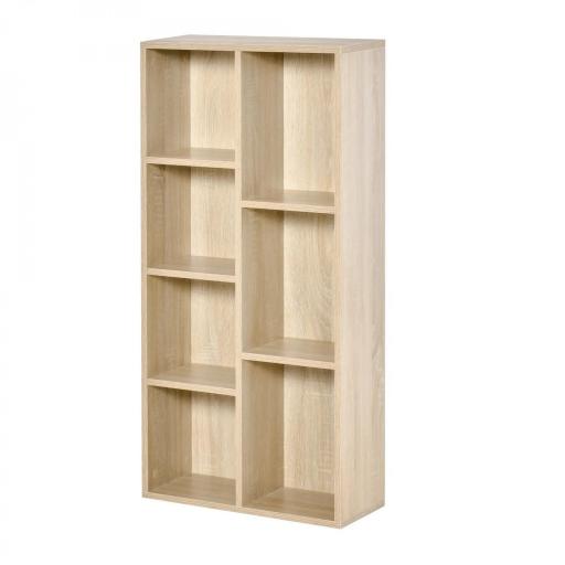 Estantería Librería de Madera Armario de Libros con 7 Compartimentos para Plantas Archivos 50x24x106 cm Roble [9]