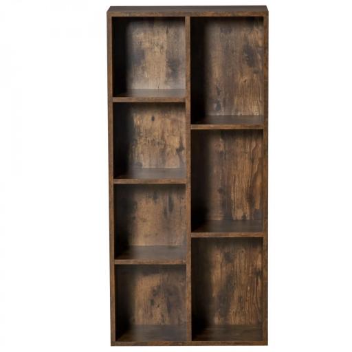 Estantería Librería de Madera Armario de Libros con 7 Compartimentos para Plantas Archivos 50x24x106 cm Marrón Rústico [9]