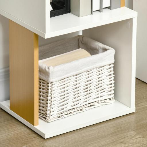 Estantería Librería en Forma S Estantería para Libros con 5 Estantes para Salón Oficina 33x28x161 cm Blanco [5]