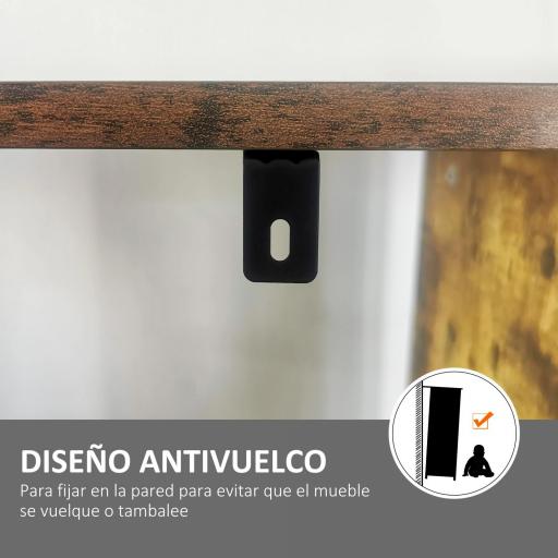 Estantería Librería de 4 Niveles con 8 Compartimentos de Almacenamiento Estilo Industrial para Sala de Estar Oficina Dormitorio 74x30x157,5 cm Marrón Rústico [5]