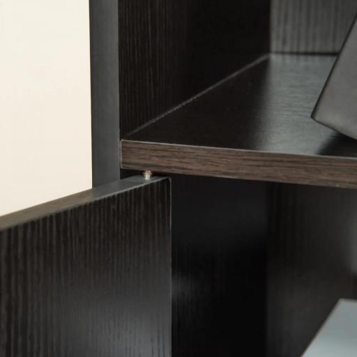 Estantería para Libros con 3 Estantes Abiertos y Cajón Librería Moderno para Almacenamiento Juguetes 40x30x129,5cm Negro [7]
