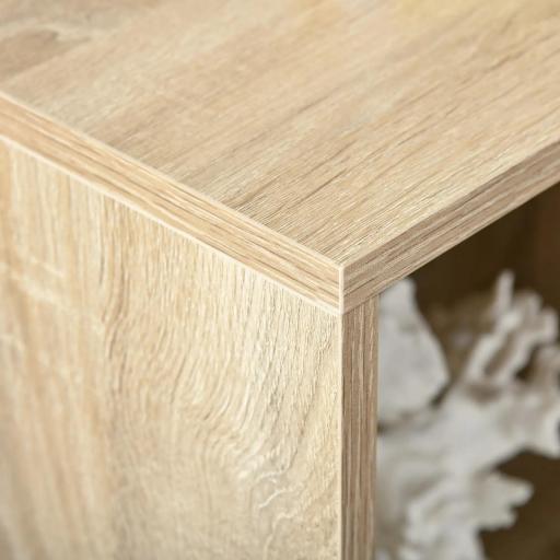 Estantería para Libros Estantes de Madera de 3 Niveles con 6 Cubos de Almacenaje para Sala de Estar Dormitorio Oficina 65,5x30x97,5 cm Roble [6]