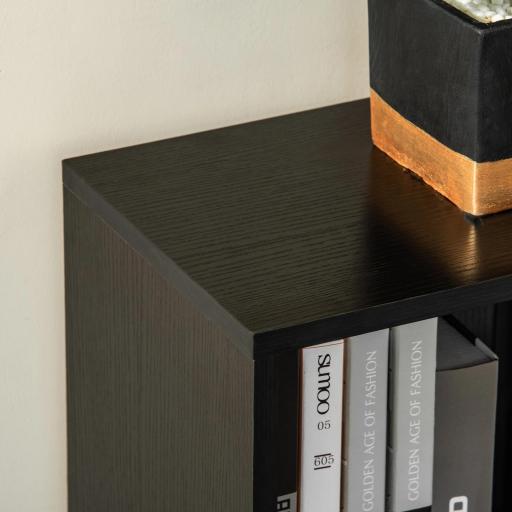 Estantería Librería con 3 Compartimentos de Almacenaje Libros CDs Plantas para Salón Estudio Dormitorio 62,2x24x102,4 cm Negro [6]