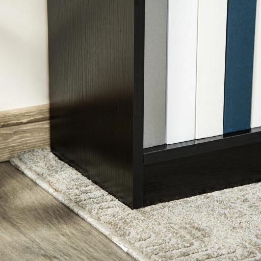 Estantería Librería con 3 Compartimentos de Almacenaje Libros CDs Plantas para Salón Estudio Dormitorio 62,2x24x102,4 cm Negro [7]