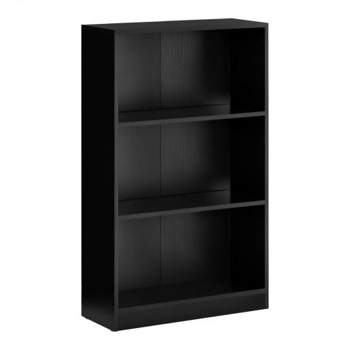 Estantería Librería con 3 Compartimentos de Almacenaje Libros CDs Plantas para Salón Estudio Dormitorio 62,2x24x102,4 cm Negro [8]
