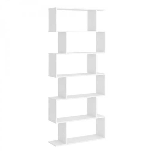 Estantería para Libros Moderna Librería con 6 Estantes para Comedor Salón Estudio 80x23x192 cm Blanco [8]