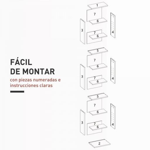 Estantería para CDs y DVDs con Estantes Ajustables Diseño Estrecho y Sistema Antivuelco para 260 CDs 33x24x140 cm Blanco [5]