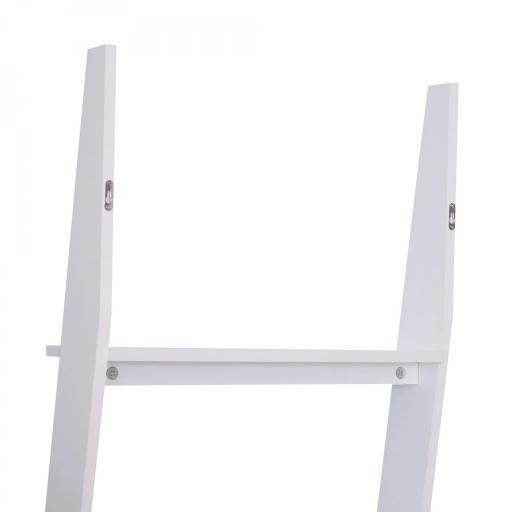 Estantería de Escalera Moderna Estantería para Libros Librería con 5 Estantes para Salón Oficina 50x40x195 cm Blanco [6]