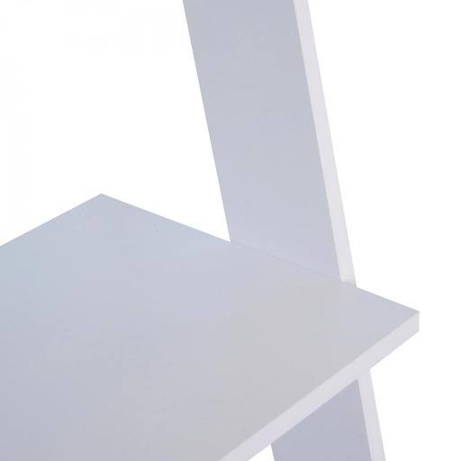 Estantería de Escalera Moderna Estantería para Libros Librería con 5 Estantes para Salón Oficina 50x40x195 cm Blanco [7]