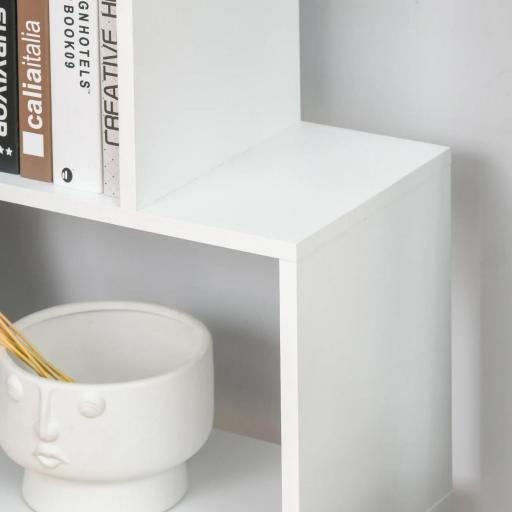 Estanteria Libreria 6 Estantes Madera Forma S 80x24x191 cm Estantes Color Blanco [7]