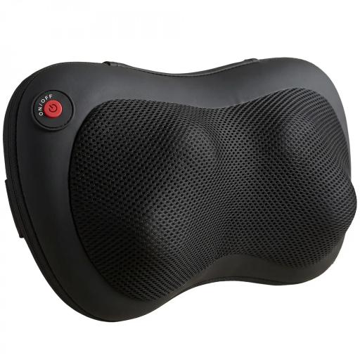 Cojín de Masaje Shiatsu con Calor y 4 Nodos Amasado Giratorio 3D Alivio de la Fatiga Muscular Negro [10]