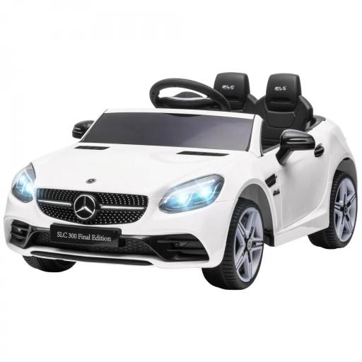 Coche Eléctrico Mercedes SLC 300 12V para Niños de 3-6 Años con Mando a Distancia Faros LED Bocina 107x62,5x44 cm Blanco [8]