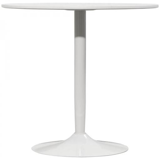 Mesa de Comedor Redonda Mesa de Cocina para 2 Personas con Base de Acero y Almohadilla Antideslizante Ø80x75 cm Blanco [9]