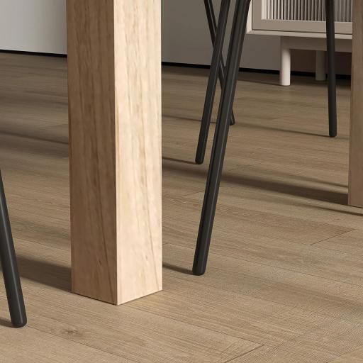 Mesa de Comedor Rectangular 140x80 cm para 6 Personas Tablero Laminado de 30 mm y Patas Robustas Estilo Moderno Natural [7]