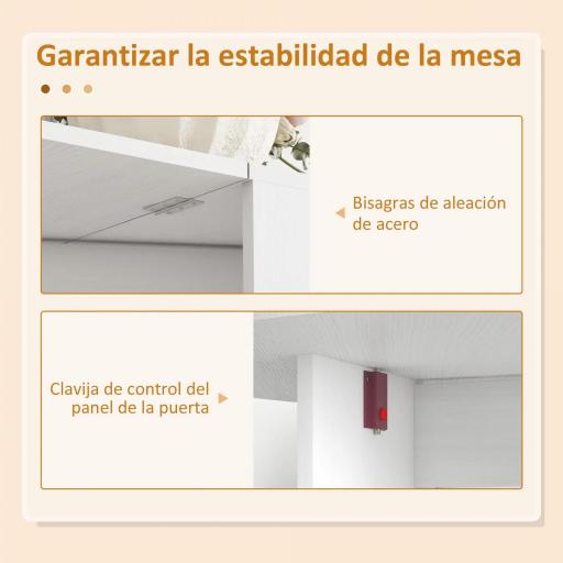 Mesa de Cocina Plegable con Alas Abatibles Mesa Multifuncional de Estilo Moderno de Forma Ovalada 163x80x75 cm Blanco [6]