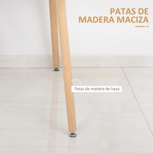 Mesa de Comedor Estilo Nórdico Mesa de Cocina con Patas de Madera de Haya Estructura de Metal 120x60x75 cm Blanco [2]
