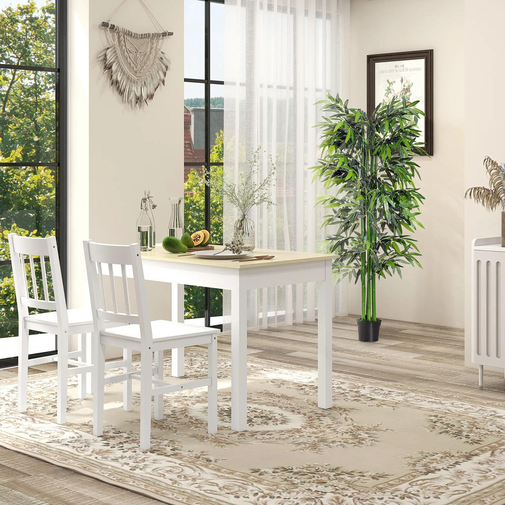 Mesa para 4-6 Personas para Comedor Cocina Salón de Melamina de Madera de Estilo Moderno 119x70x75 cm Roble y Blanco