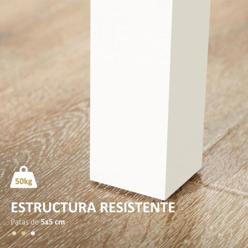 Mesa para 4-6 Personas para Comedor Cocina Salón de Melamina de Madera de Estilo Moderno 119x70x75 cm Roble y Blanco [3]