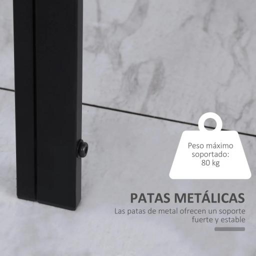 Mesa de Cocina de Cristal para 4-6 Personas con Patas de Metal Multifuncional para Cocina Salón 120x60x75 cm Negro [5]