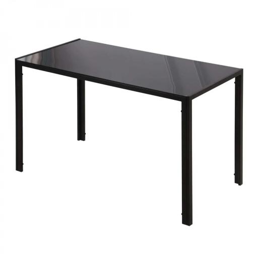 Mesa de Cocina de Cristal para 4-6 Personas con Patas de Metal Multifuncional para Cocina Salón 120x60x75 cm Negro [8]